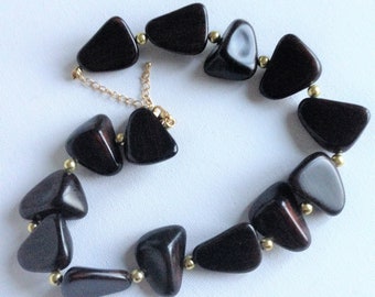 Collana di perline grosse: finto legno, bigiotteria