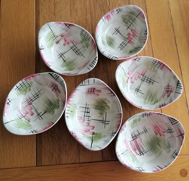 Set of 6 perfect James Kent Las Vegas pottery hand painted Etsy