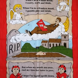 Humorous Vintage Cotton Tea Towel - To My Critics