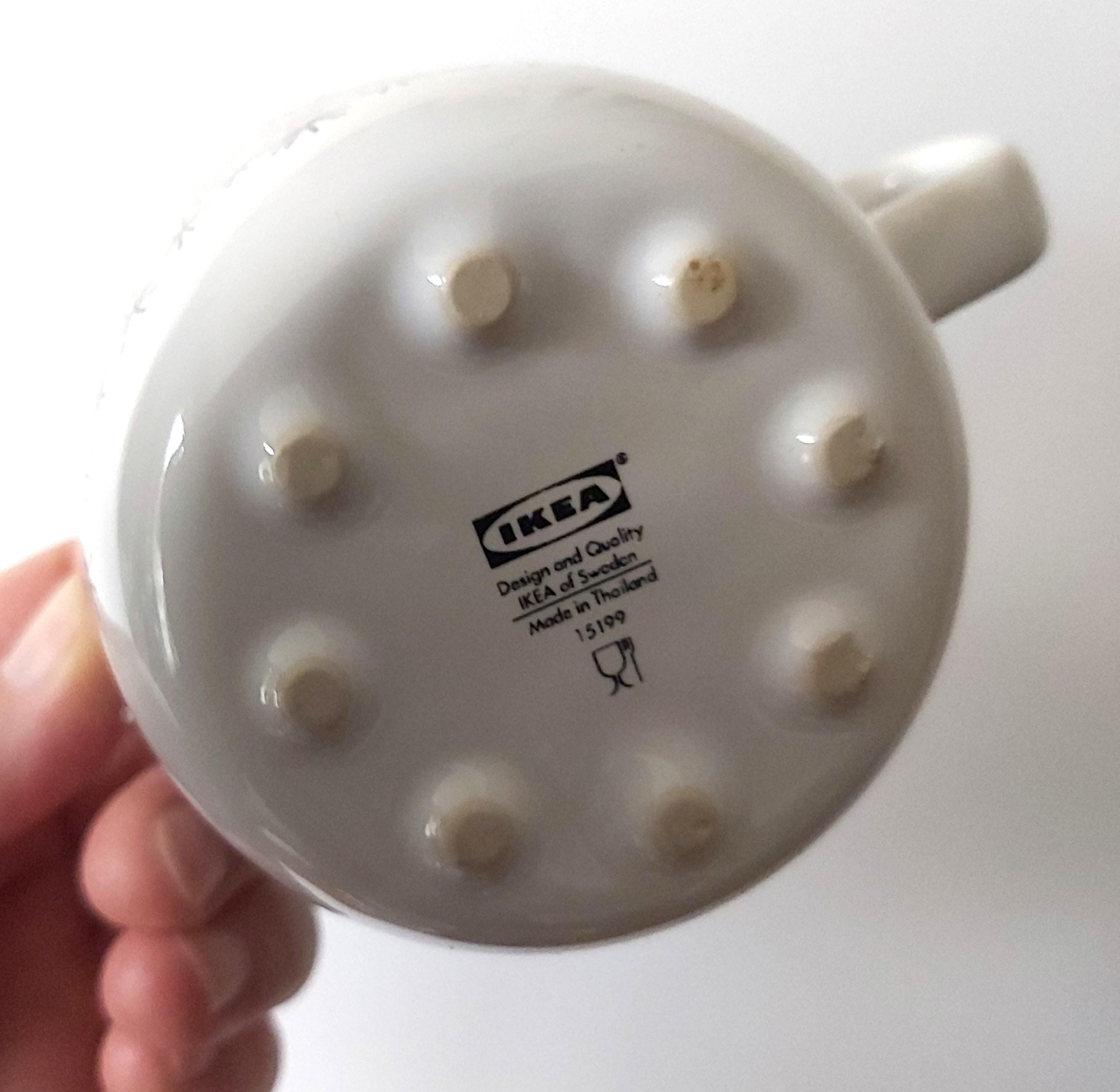 Vintage IKEA UNGDOM Mugs Set of 4, Black White Starburst Pattern