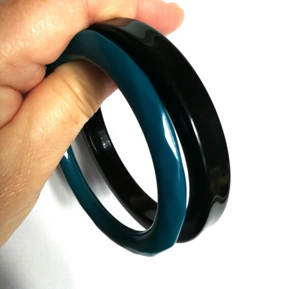 2024-25 秋冬新作  Black Bangles Plastic Vintage of Pair and Etsy - Blue その他