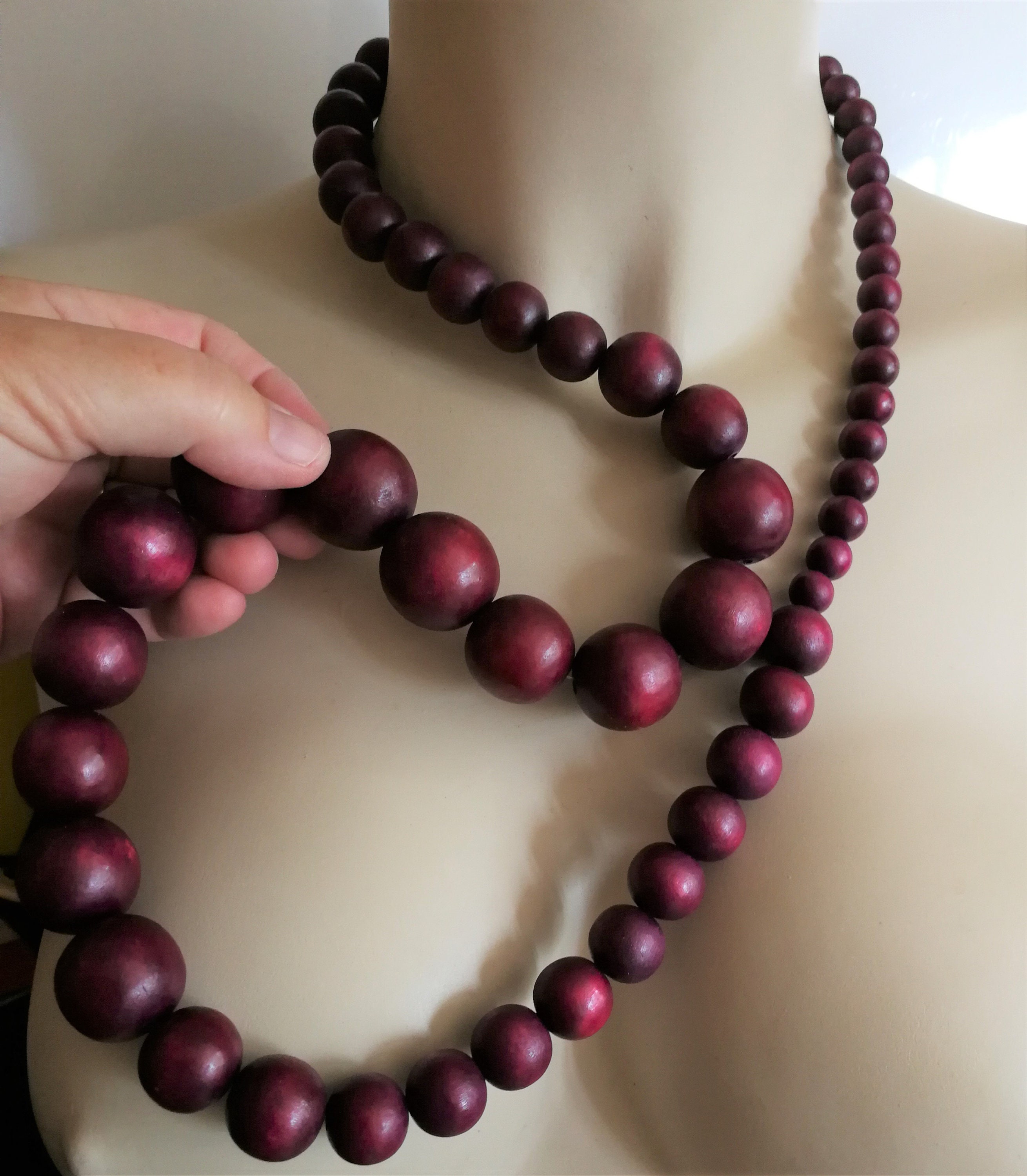 Teal and Wood Beads, Decorative Beads, Farmhouse Beads, Wood Bead