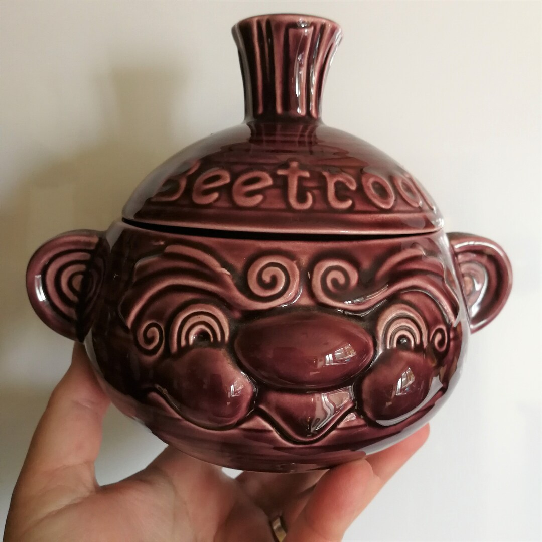 Vintage Sadler Pottery Lidded Beet Root Beetroot Face Pot Etsy
