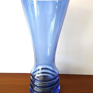 Tall vintage Blue Glass Vase, Mid Century Glass Vase Dartington