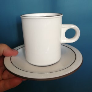 Vintage Hornsea Pottery coffee cup and saucer white design