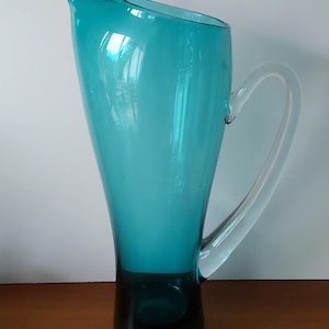 Jarra de água vintage Whitefriars Glass dos anos 1960 - Soprada à mão, estilo meados do século XX, por Geoffrey Baxter.