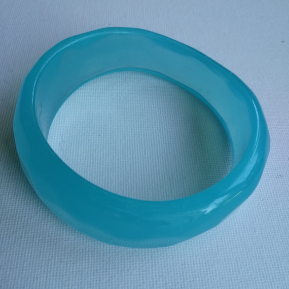 65mm diameter Bangle - funky translucent turquois… - image 2
