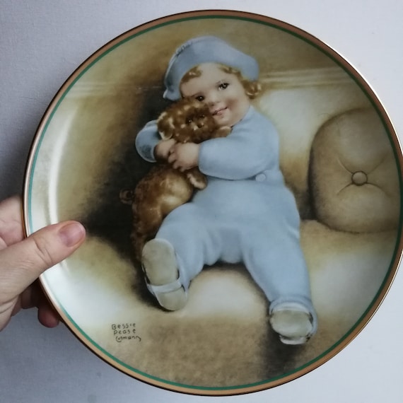 Bessie Pease Gutmann Porcelain Plate, 23K Gold Rim - Etsy