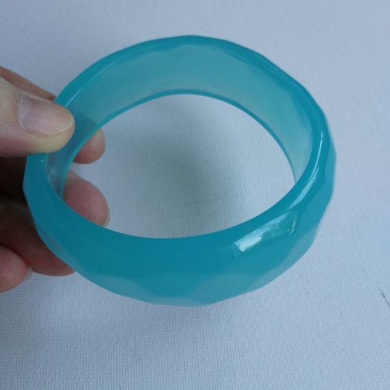 65mm diameter Bangle - funky translucent turquois… - image 5