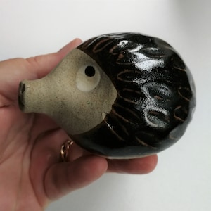 Vintage Pottery Hedgehog: Treacle Glazed Ceramic Figurine