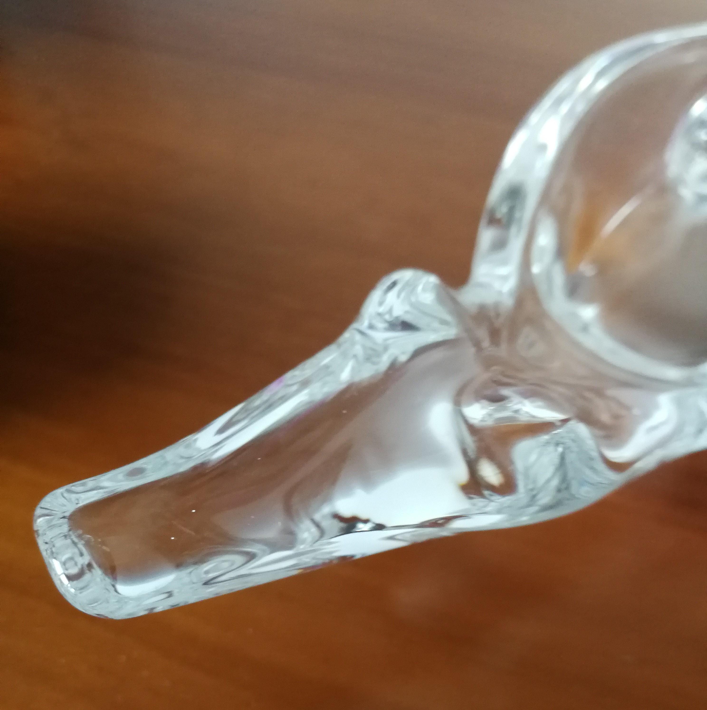 Vintage Sasaki Art Glass Clear Alligator Crocodile Trinket MCM