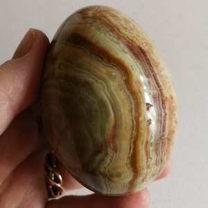Vintage striped onyx marble stone egg - perfect Easter decoration idea