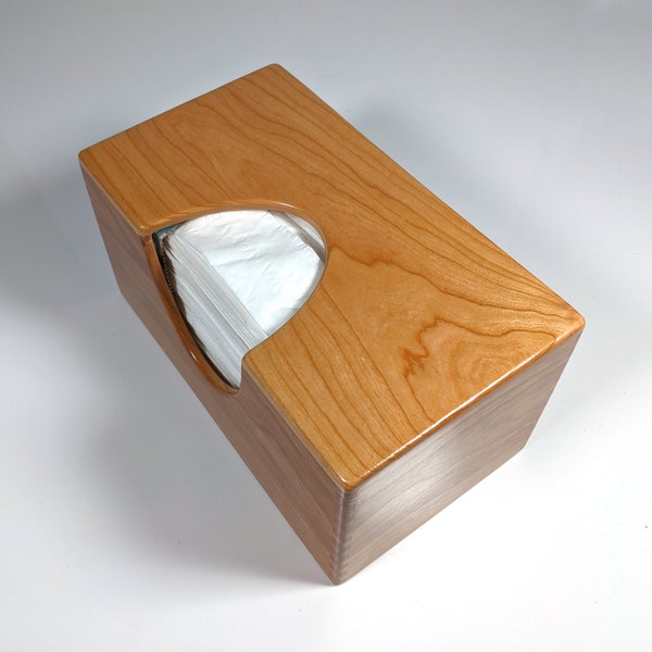 Solid Pennsylvania Cherry Cherrywood – Handmade Tissue Box Cover Holder – Puffs Style – Box Jointed Corners