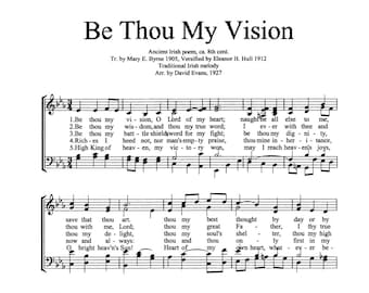 Be Thou My Vision Printable Hymn Sheet Music - Digital Christian Inspirational Art