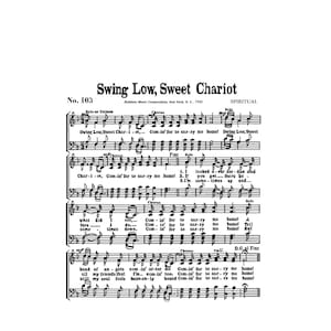 Swing Low Sweet Chariot Spiritual Sheet Music Digital Gospel England Rugby Funeral African American Oklahoma Choctaw Civil Rights Christian