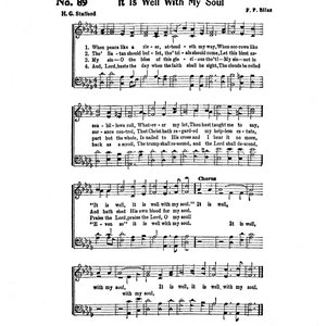 It Is Well With My Soul Hymn Digital Sheet Music Print Font Title Home Decor Christian Inspirational Art Gift Do It Yourself