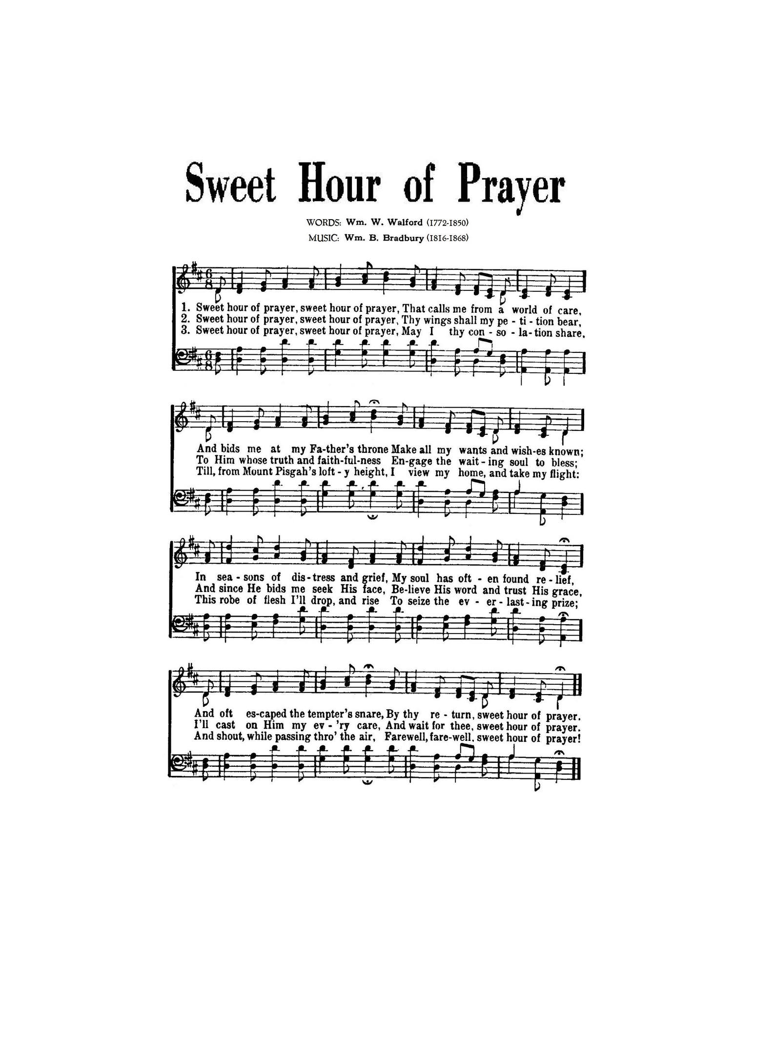 Sweet hour of prayer hymn digital sheet music devotion christian wall