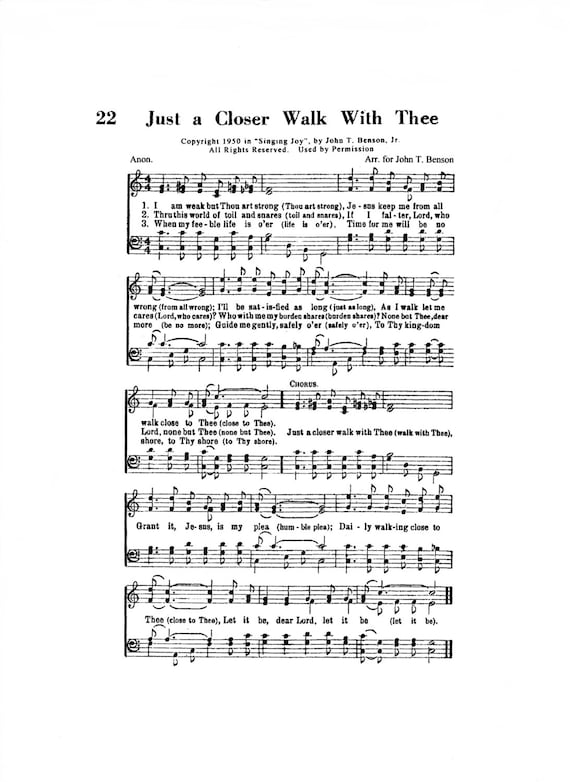 Just A Closer Walk With Thee Christian Hymn Digital Sheet Etsy Just A Closer Walk With Thee Christian Hymn Digital Sheet Etsy