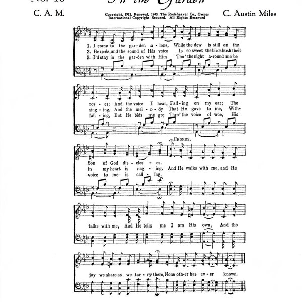 In the Garden Hymn Print - Etsy