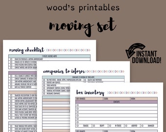 moving planner set moving checklist moving away new home etsy
