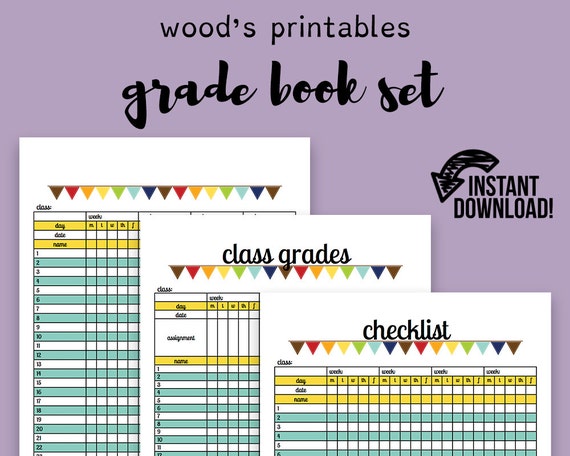 grade book pdf planner teaching planner teacher etsy