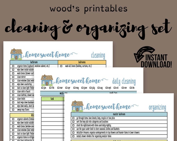 Cleaning Planner Pdf Printable Cleaning Printable Home Binder Household Binder Cleaning Schedule Cleaning Checklist Weekly Planner