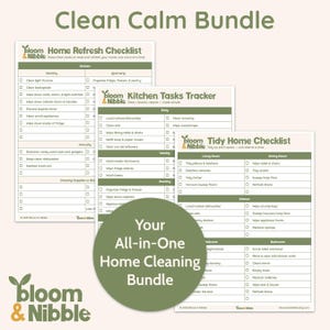 Printable Cleaning Checklist Bundle: Deep Cleaning, Kitchen, Tidy Home (PDF Download)