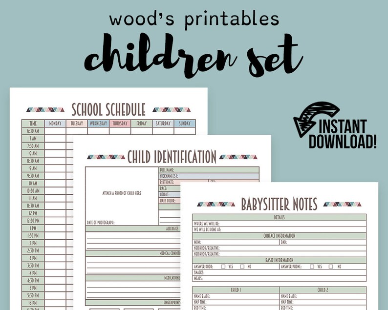 Children Binder PDF Printable Binder Printables Home Binder | Etsy