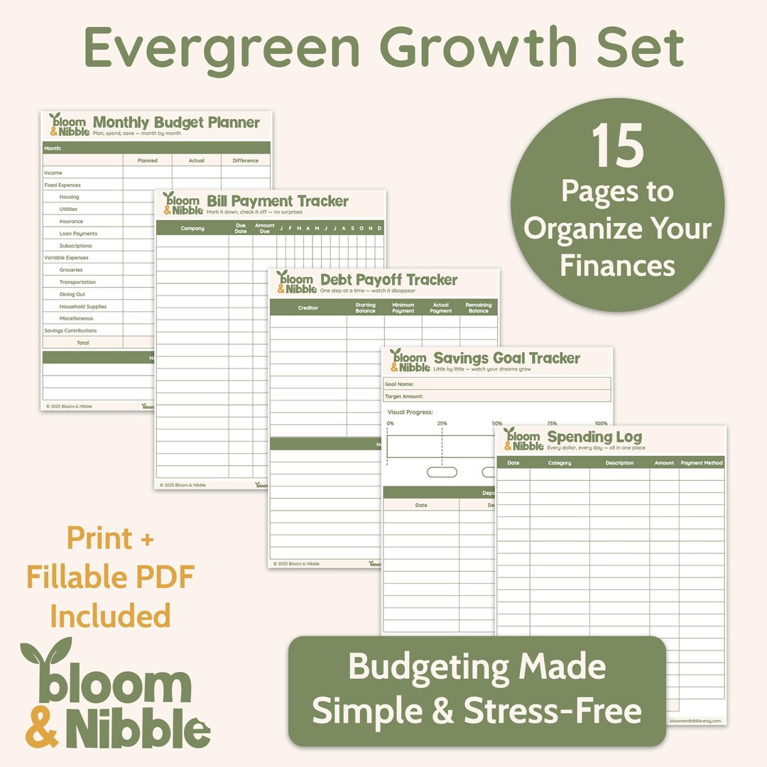 Financial Printable Guide.pdf Printable Financial Planning Pages: Budget, Savings, Debt Trackers (PDF ...