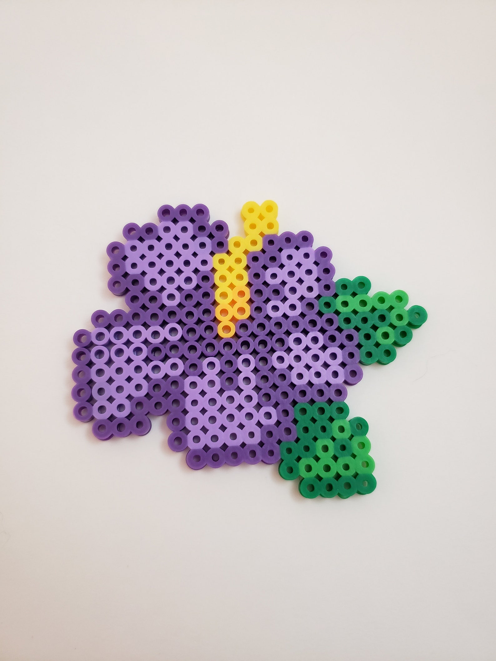 Purple Hibiscus Perler Flower Etsy