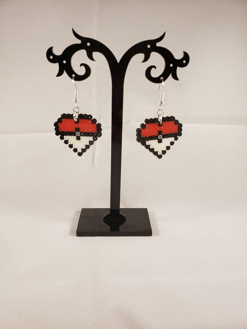 Poke Heart Mini Perler Bead Earrings Etsy