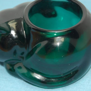 Green Cat Votive, Emerald Green Cat, Vinage Votive Candle Holder, Paper Weight, Home Decor