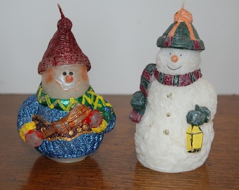 Snowman candle, set of 2, Holiday Decor