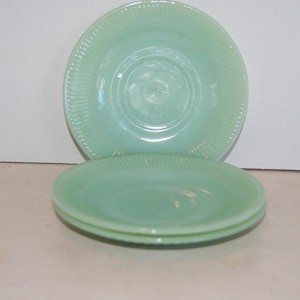 Vintage Fire King Jadeite &quot;Jane Ray&quot; Saucer, Collectible, oven glass, ribbed plate, replacement saucer
