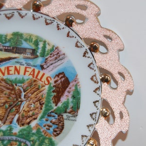Vintage Colorado Plate, Collectible Porcelain Plate, Seven Falls, Colorado Plate, 7 1/4&quot; porcelain souvenir plate, home decor