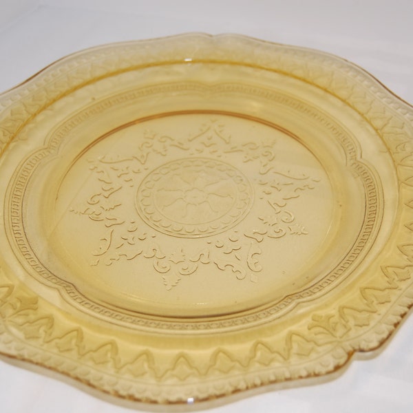 1930's Amber Depression Glass, CHOICE Lunch, Dessert or Dinner Plate, Patrician (Spoke) Pattern, Federal Glass Co., Golden Glo Depression