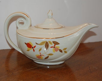 Vintage Aladin teapot, Autumn Leaves, Hall's superior Kitchenware, Mary Dunbar, Pottery Teapot,