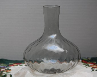 Vintage Water Jar, Hand Blown Water Bottle, Genie Water Milk Bottle, Vase, Tiara Glassware, Indiana Glass, Clear Glass Vase, Home Decor