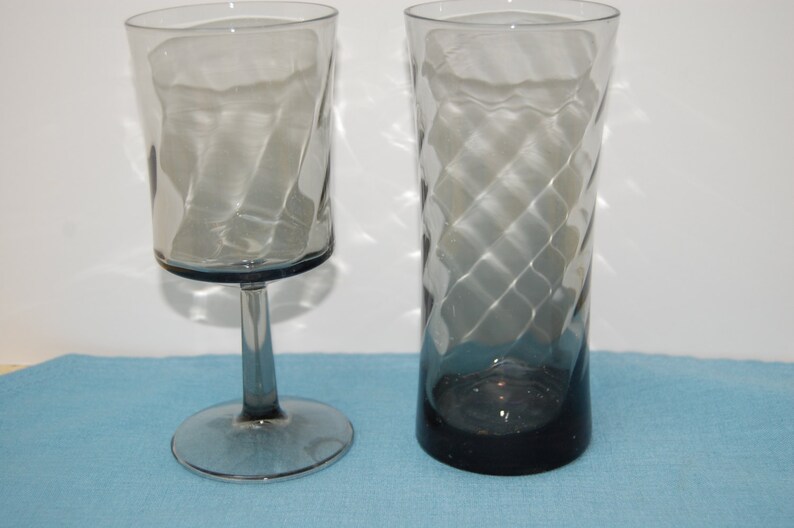 Vintage Duz Glasses Gray Glass Retro Water Glass Gray Etsy
