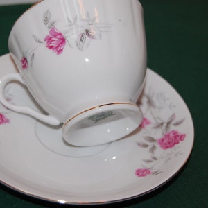 Vintage Tea Cup and Saucer, Porcelain Cup and Saucer, Pink Rose Tea Cup, Made in China, Collectible Tea Cup