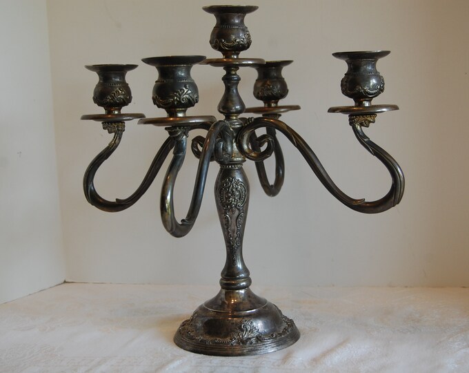 Vintage Silver Plated Candelabra Candle Holder Candlestick Etsy