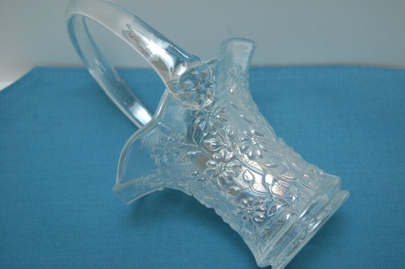 Vintage Glass Basket Daisy Basket Flower vase Glass Etsy