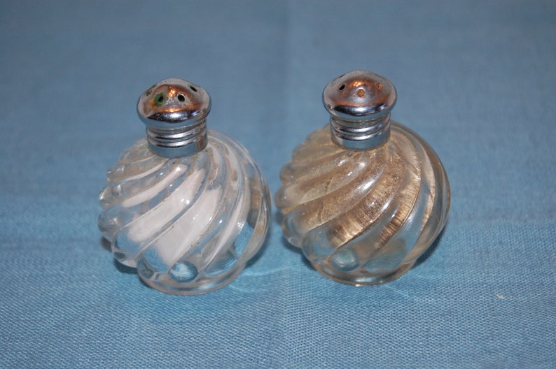 Vintage Salt Shaker Mini Salt and Pepper Shakers Glass salt Etsy