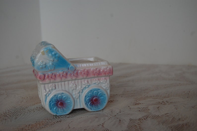 Vintage Baby Carriage Vase Baby Buggy Ceramic Flower Pot Etsy