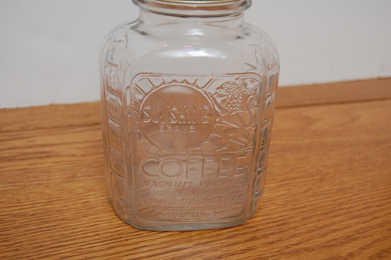 Vintage Coffee Jar Sunshine Brand Coffee Springfield Grocer Etsy