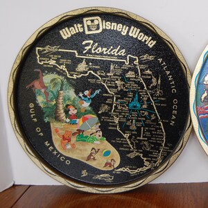 Choice Collectible State Tray,  Florida,  World&#39;s Fair, Black/Gold Metal Serving Tray, Souvenir Tray, Wall Hanging, Home Decor,