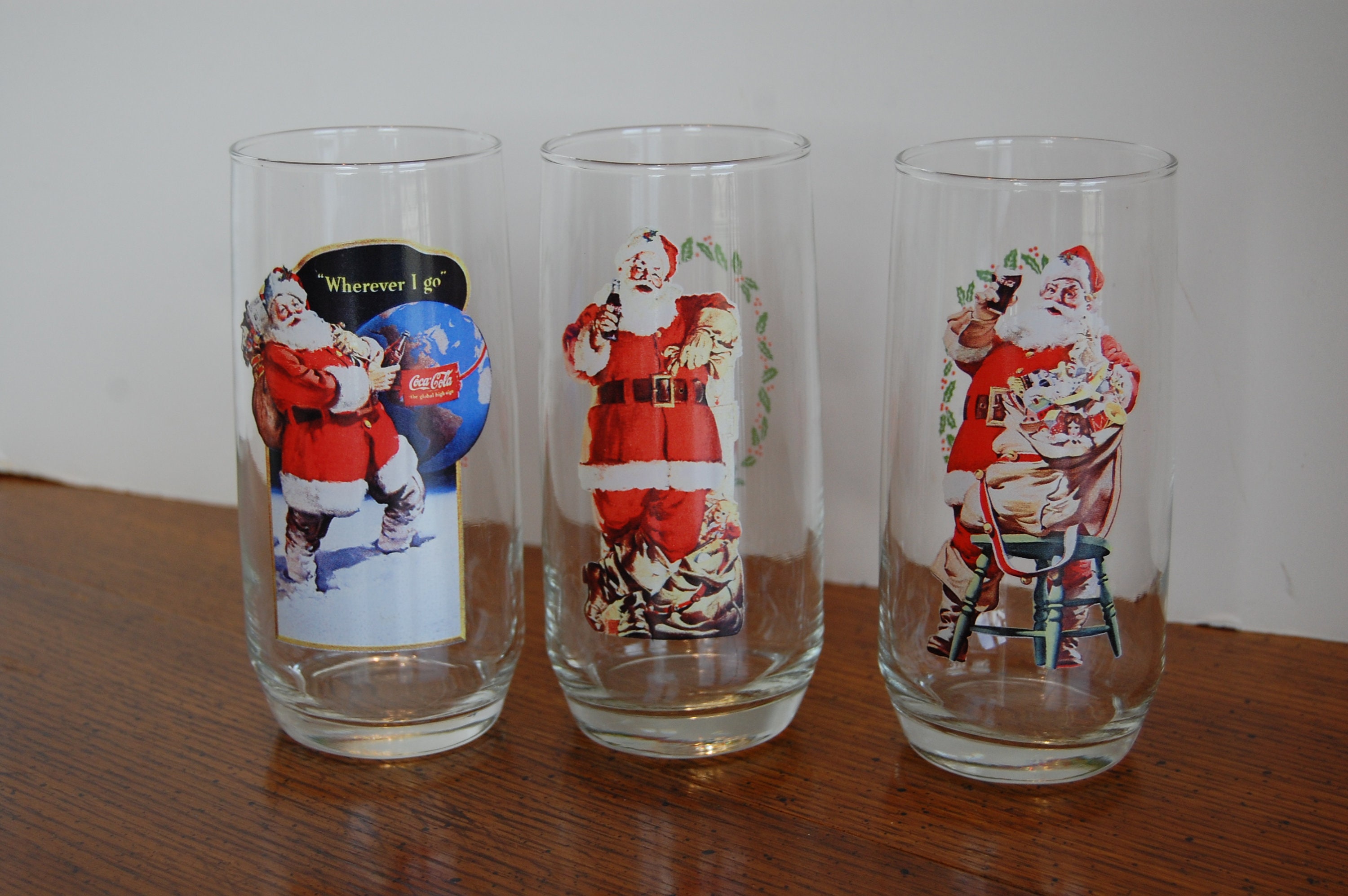 Santa Coke Glasses - Etsy