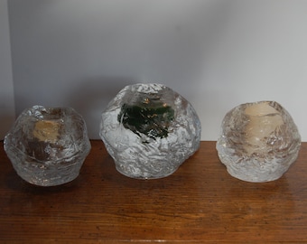 Lead Crystal Snowball Votive, Kosta Swedish Art