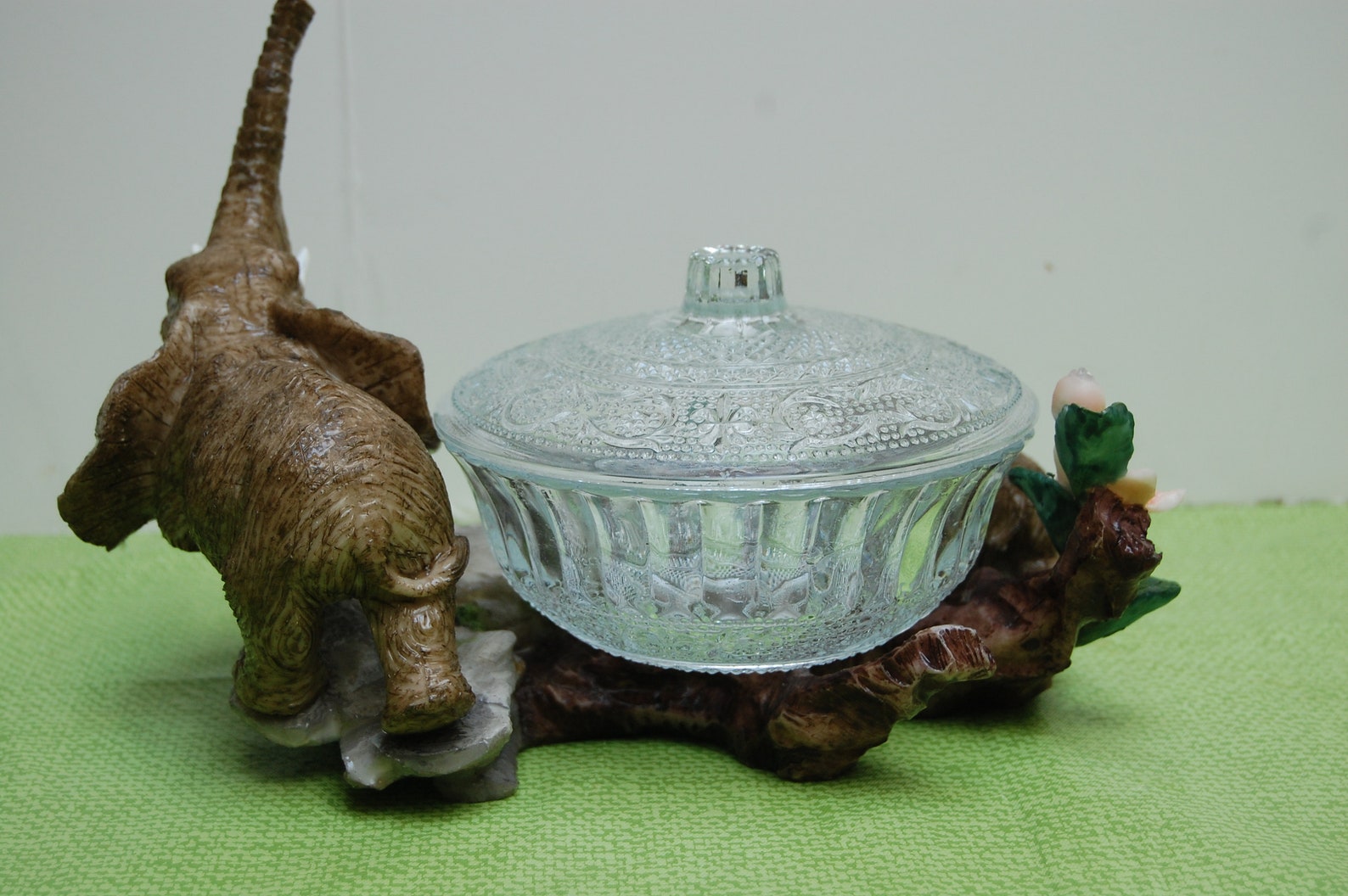 Unique Eléphant Candy Dish Clear Glass Candy Bowl Lidded Etsy