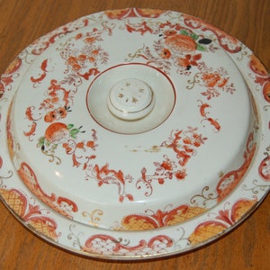 Vintage Porcelain Serving Dish, Hand Painted, Divided Dish with Lid, 3 part serving tray, Made in Japan